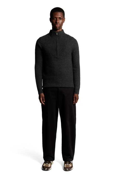 Ribbed Half Zip Sweater