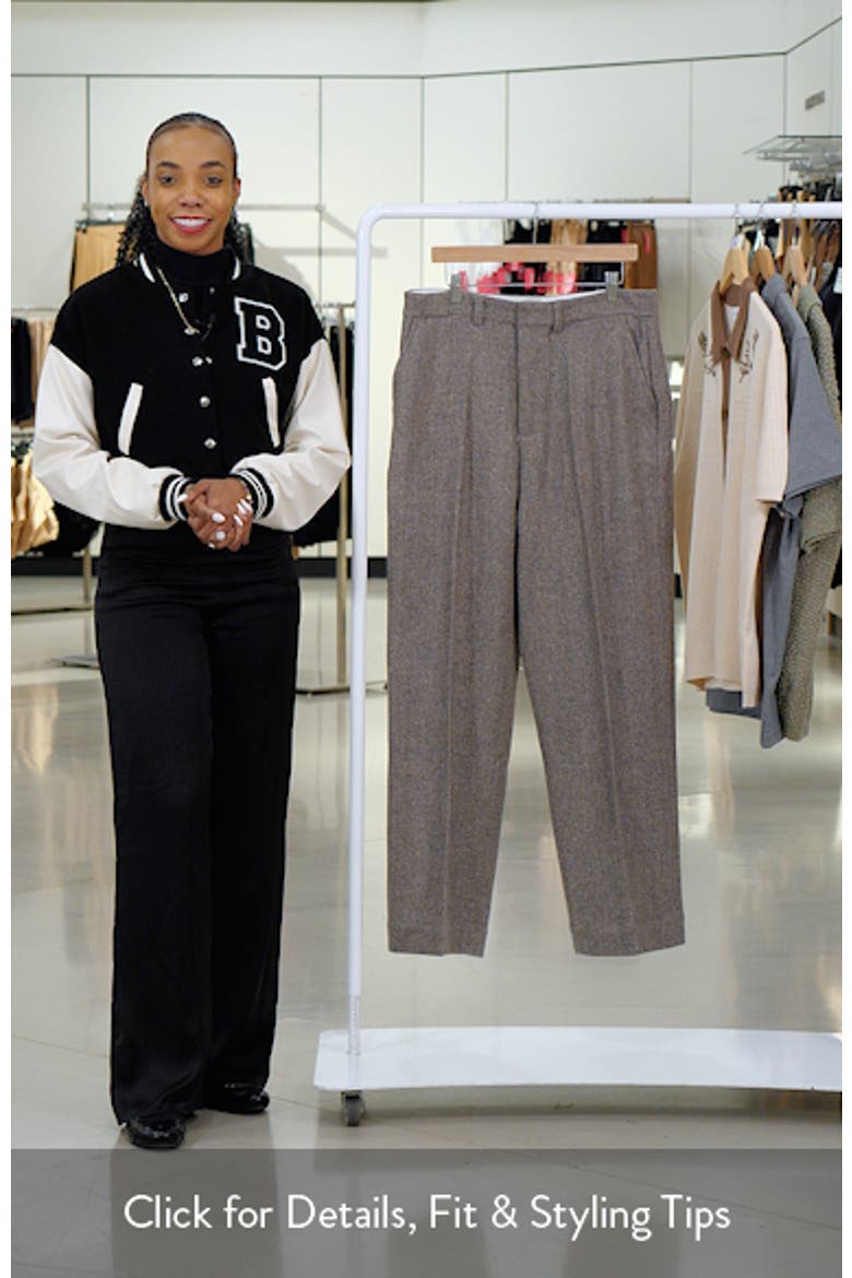 Herringbone Wool Blend Tweed Pants video