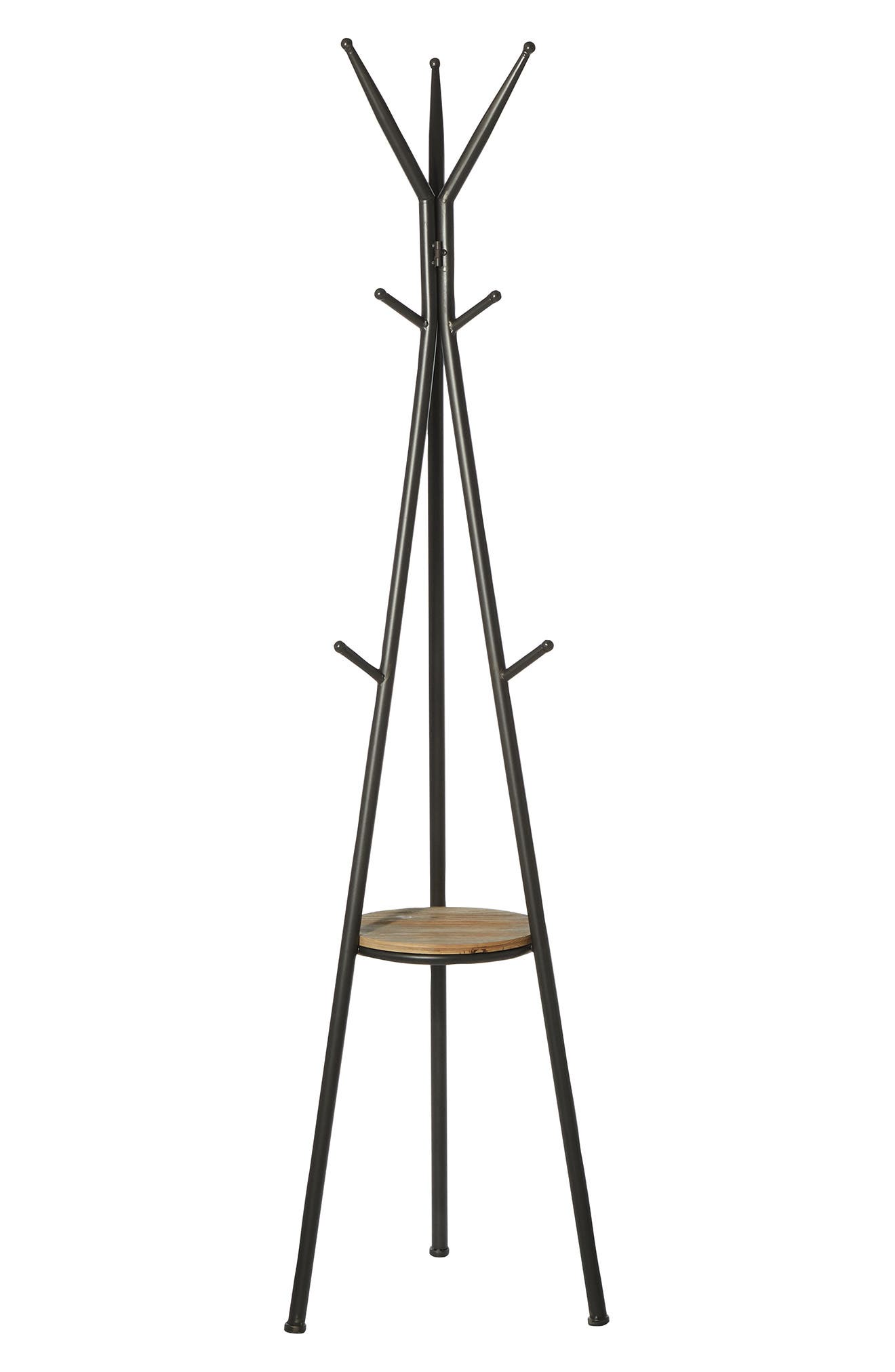 VIVIAN LUNE HOME Gray Metal Modern Coat Rack
