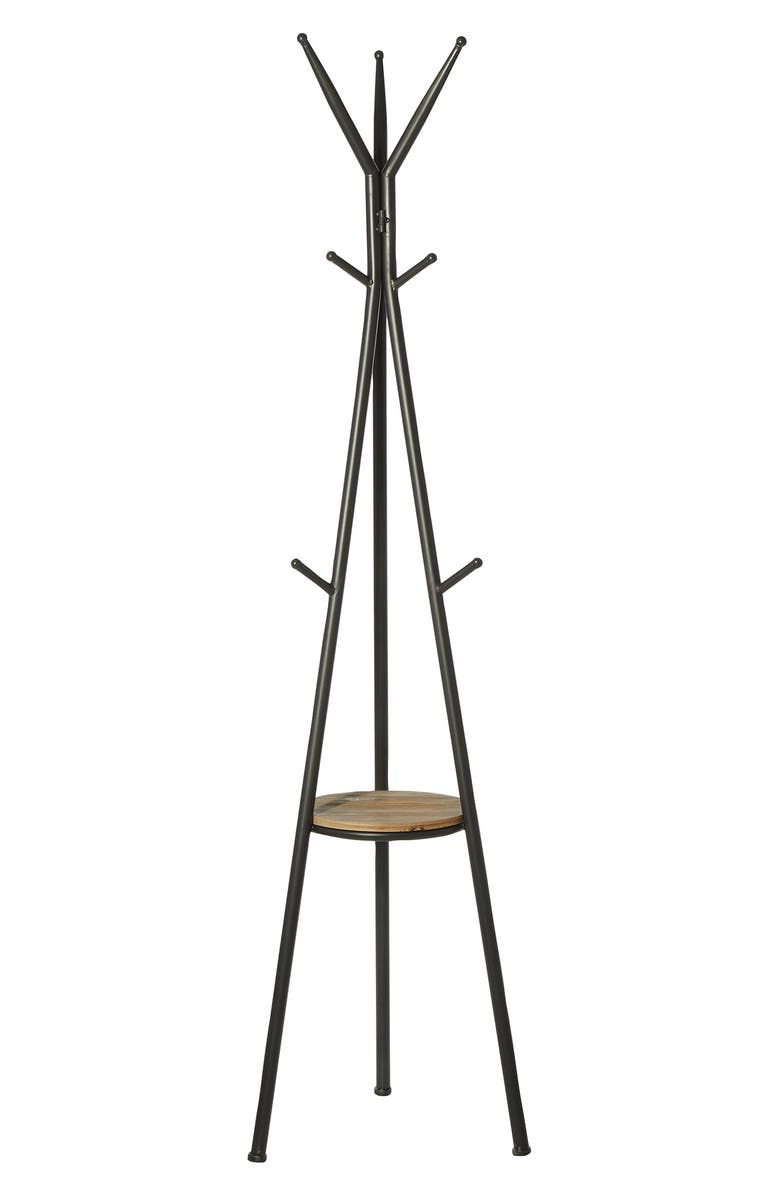 VIVIAN LUNE HOME Gray Metal Modern Coat Rack, Main, color, 