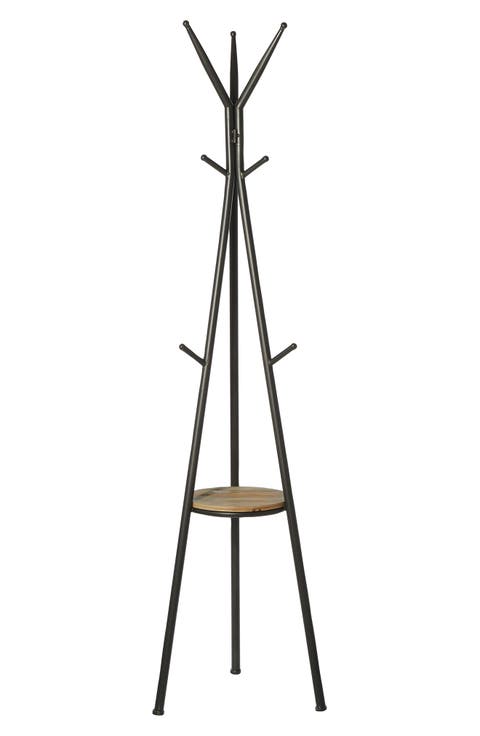 Gray Metal Modern Coat Rack