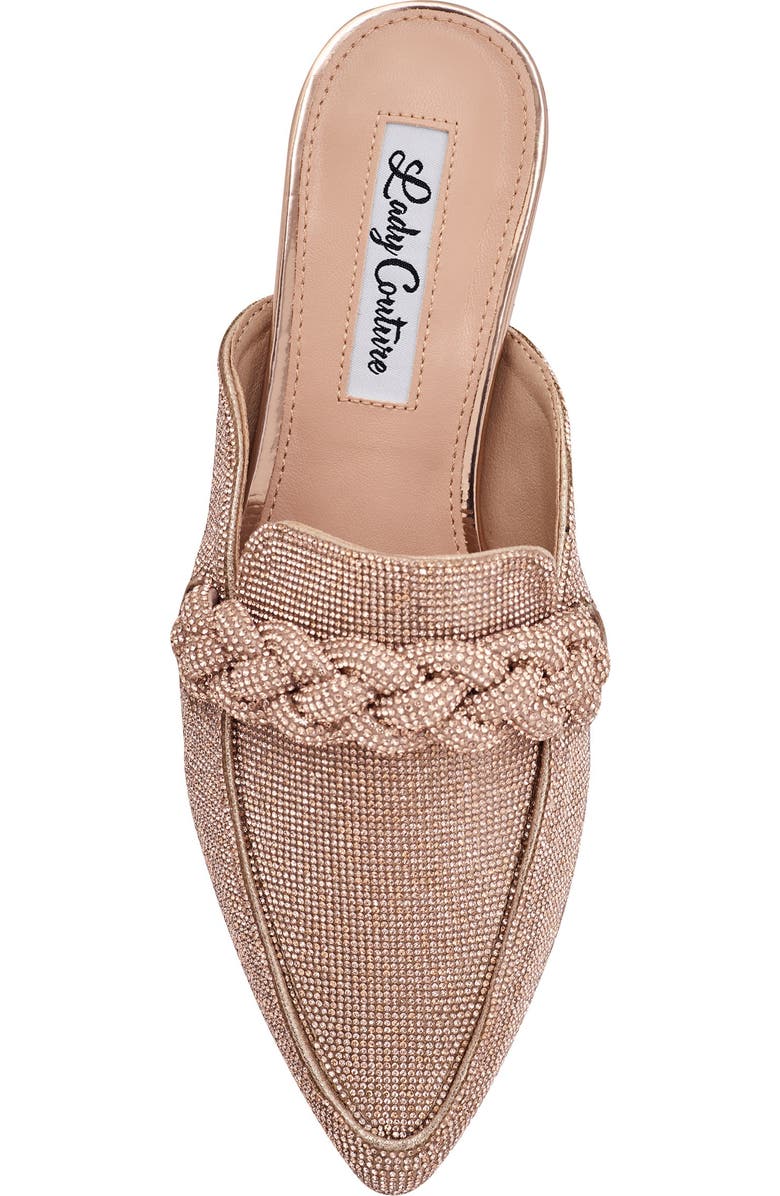 LADY COUTURE Micro Rhinestone Loafer Mule, Alternate, color, Rose Gold