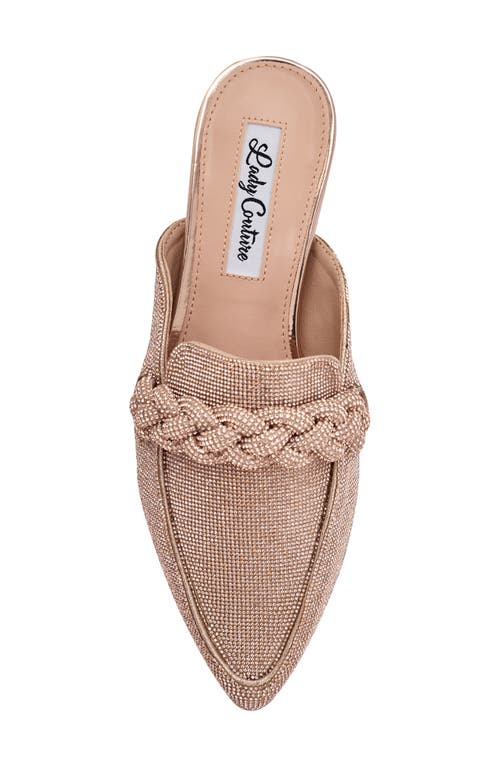 Lady Couture Micro Rhinestone Loafer Mule In Rose Gold