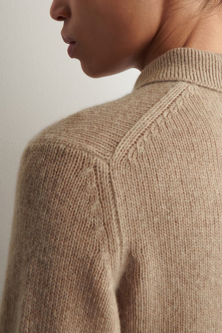 Cashmere Polo Jumper, Alternate, color, BEIGE MÉLANGE