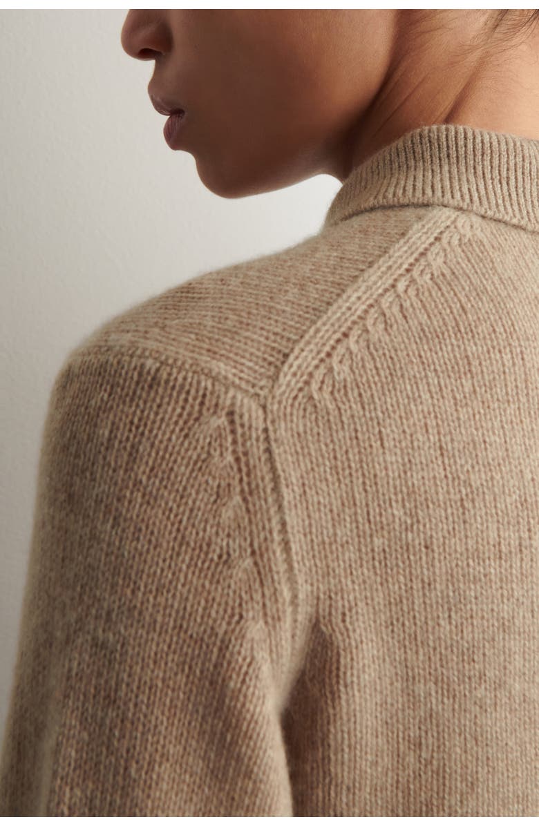 COS Cashmere Polo Jumper, Alternate, color, Beige Mélange