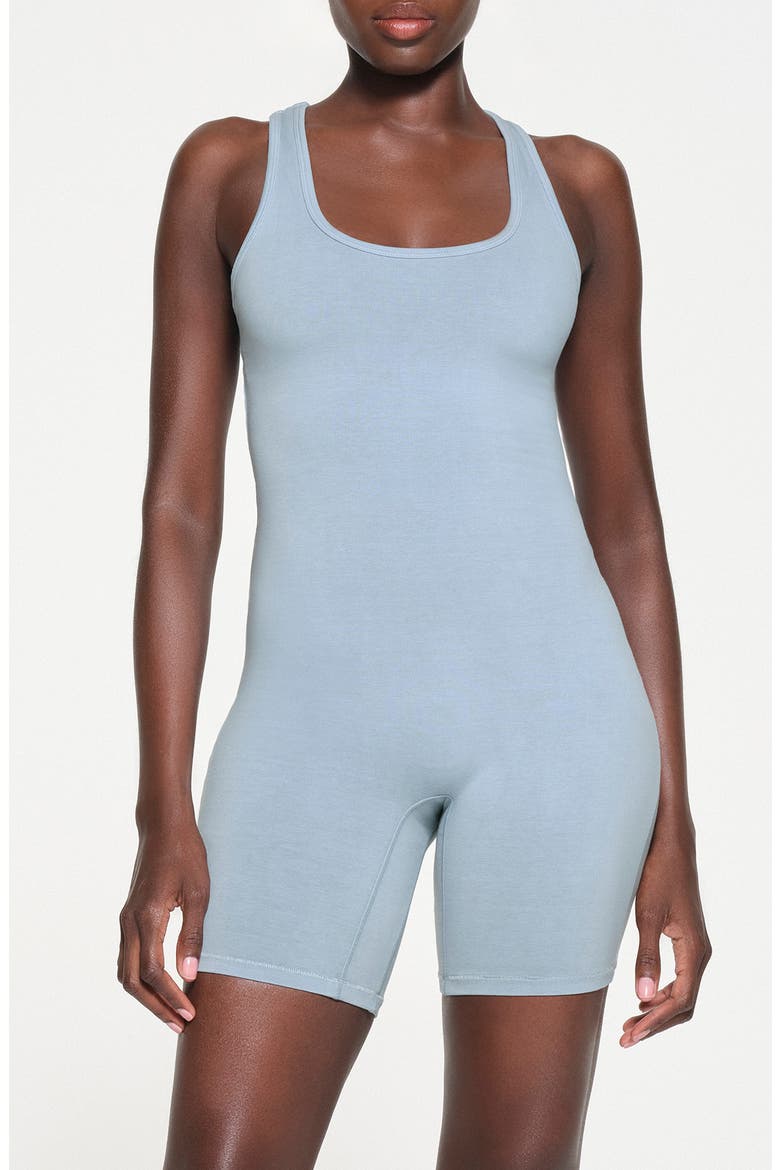 Outdoor Mid Thigh Bodysuit, Main, color, DENIM
