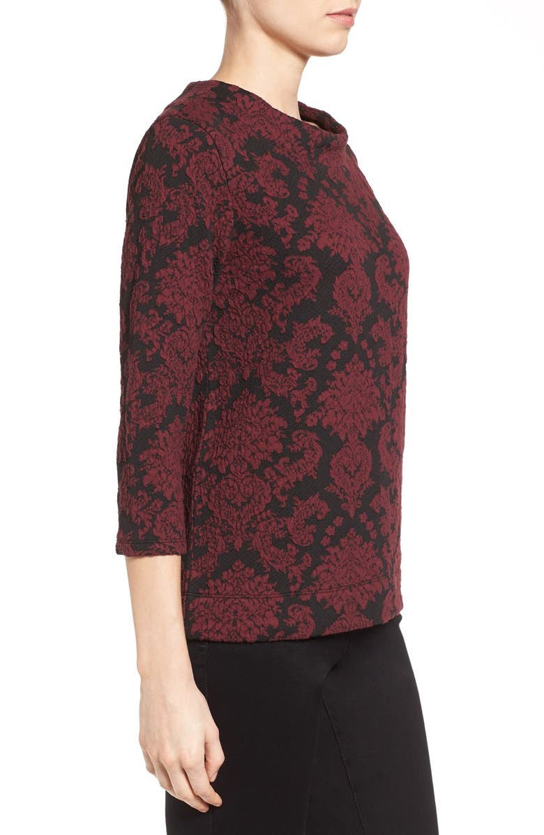 Halogen<sup>®</sup> Mock Neck Jacquard Sweatshirt, Alternate, color, 