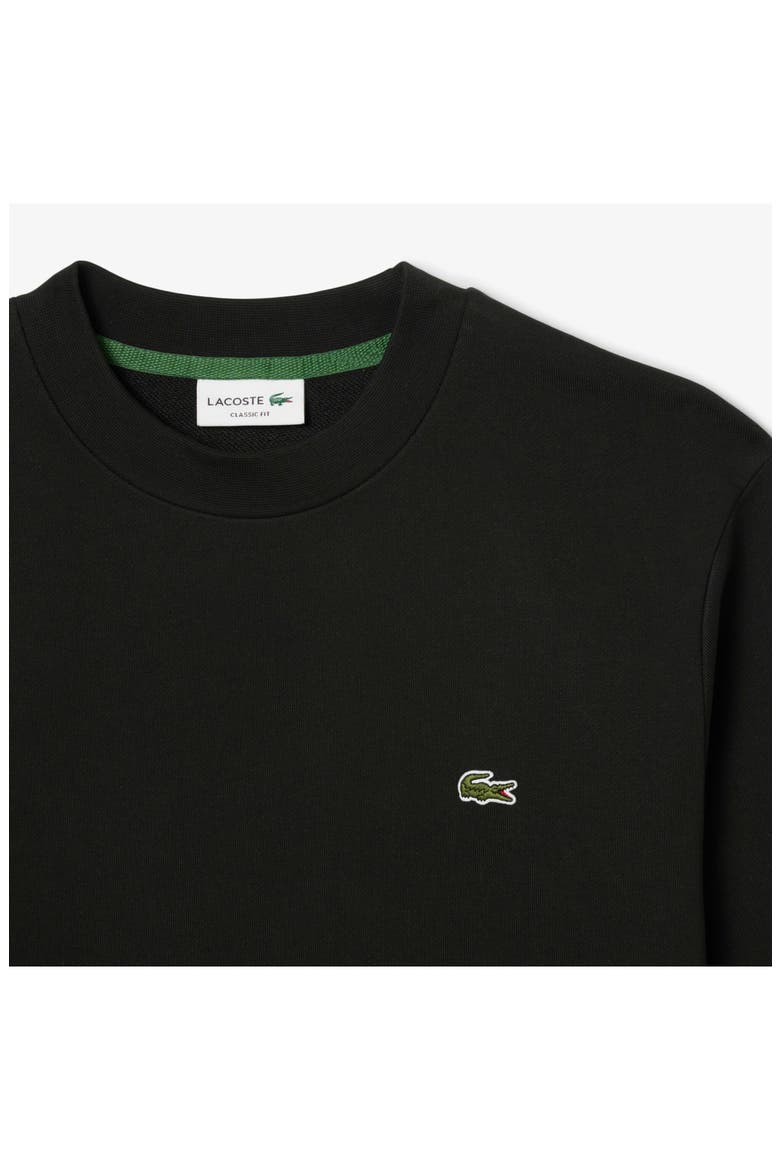 Lightweight Cotton Fleece Crewneck Sweatshirt, Alternate, color, BLACK