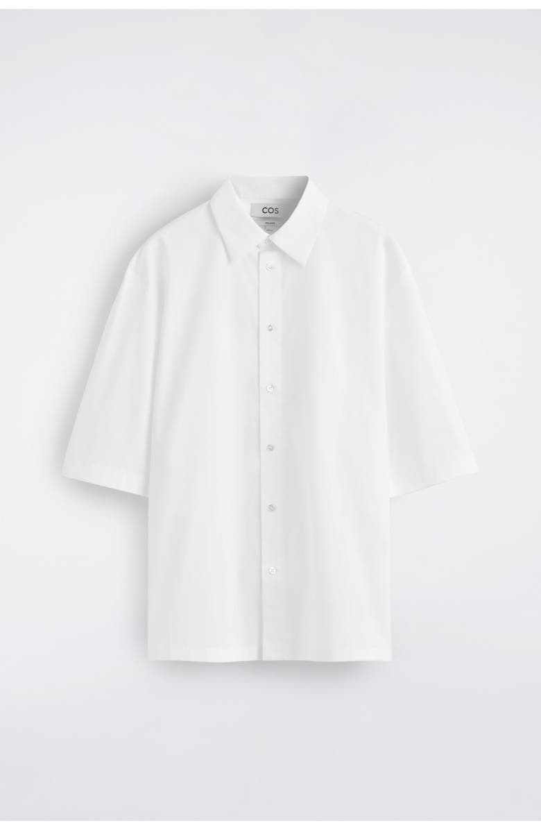 COS Short-Sleeved Cotton Shirt, Alternate, color, White