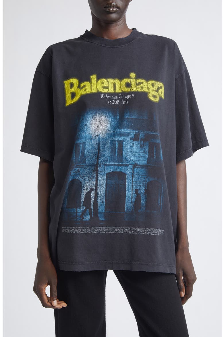 The Address Distressed Cotton Jersey Graphic T-Shirt, Main, color, 1041 FADED WASHED BLACK