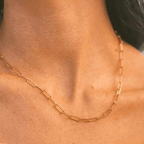 Hollywood Sensation Paperclip Link Necklace Effortless Glamour For Any Occasion In Gold