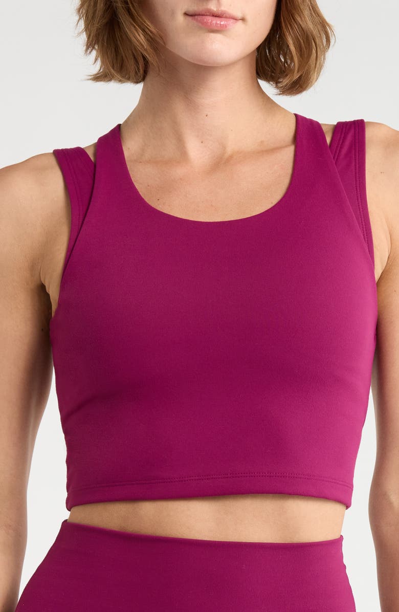 MARIKA Onxy Layered Sports Bra, Main, color, Magenta Purple