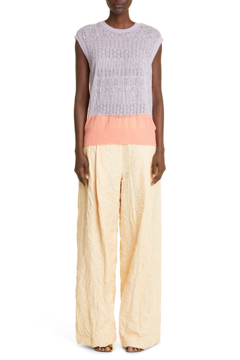 Colorblock Contrast Sleeveless Sweater, Alternate, color, LILAC 403