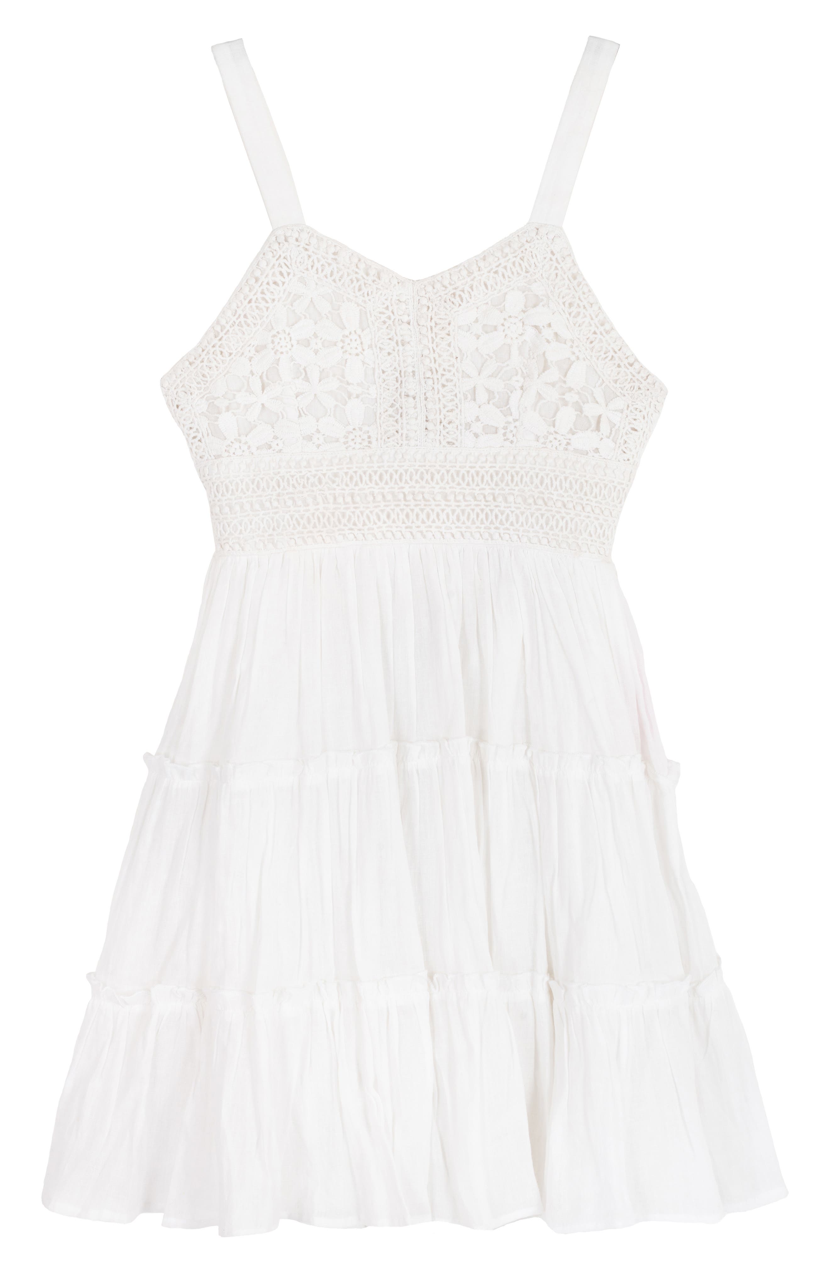 Rare Editions Kids' Crochet Cotton Sun Dress