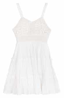 Kids' Crochet & Gauze Lace Dress