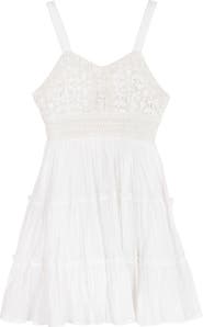 Rare Editions Kids' Crochet Cotton Sun Dress