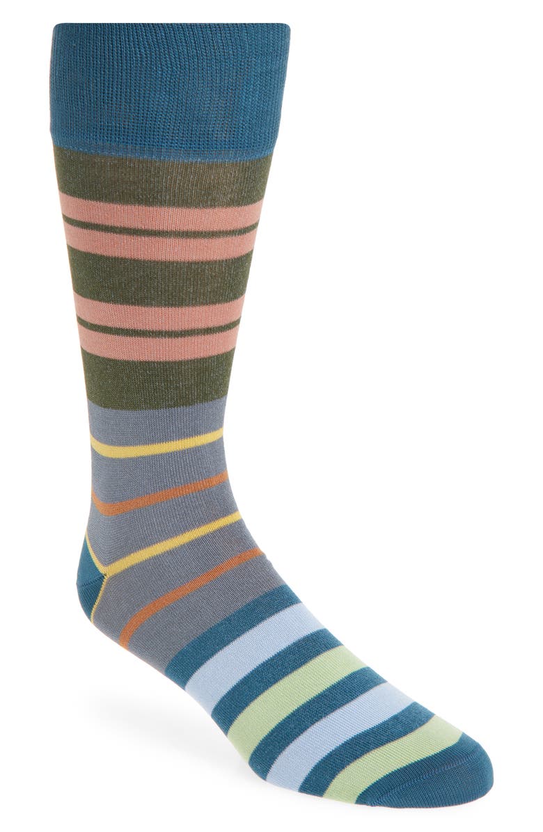 Paul Smith Iacopo Stripe Tall Cotton Blend Dress Socks, Main, color,