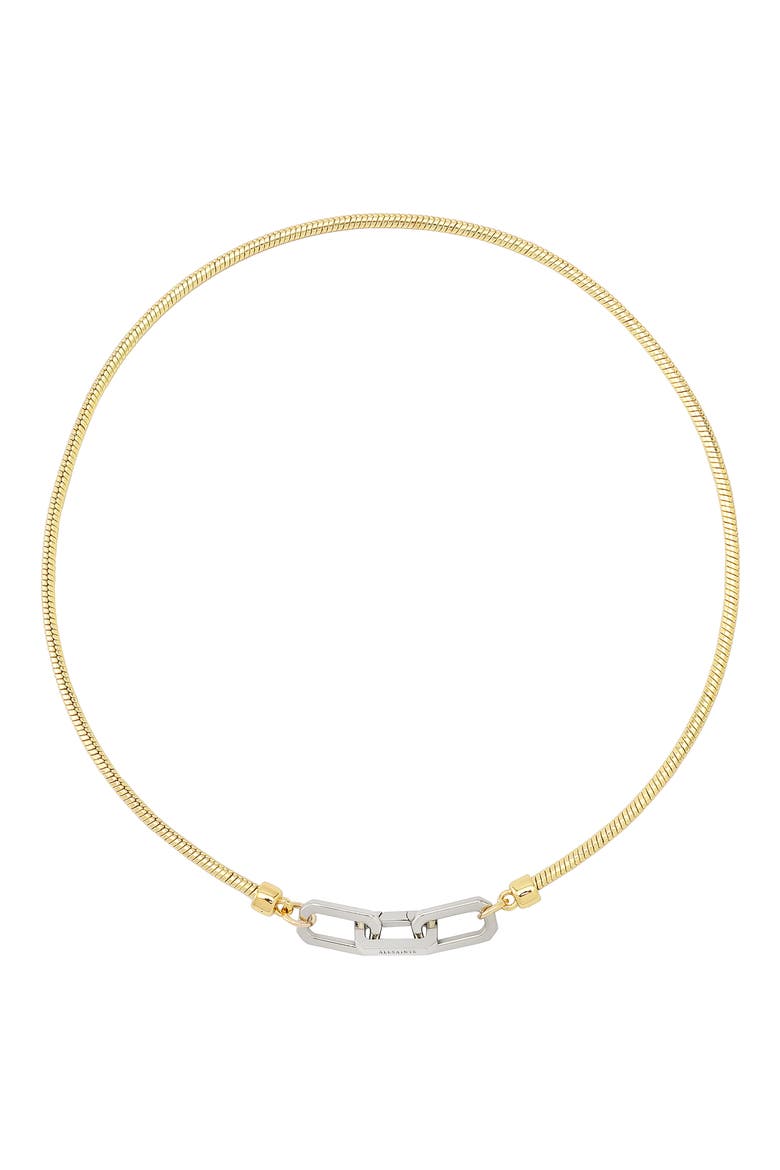 Snake Chain Collar Necklace, Main, color, GOLD/ RHODIUM
