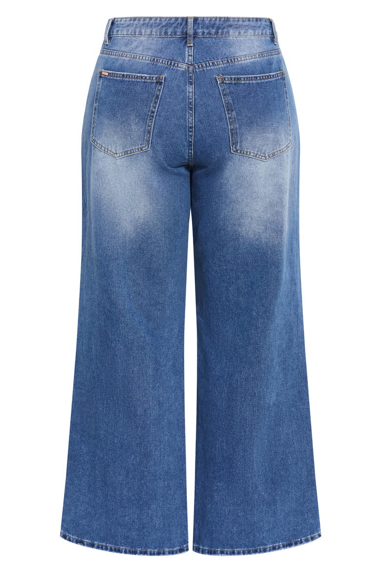 Harriet Ripped High Waist Wide Leg Jeans, Alternate, color, DENIM LIGHT
