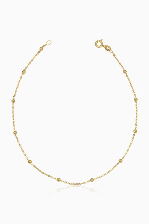 14K Yellow Gold Have a Ball Anklet