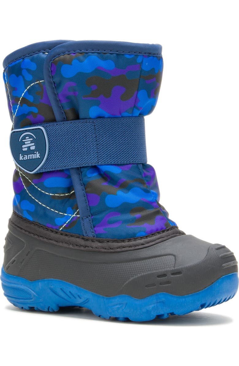 Kamik Kids' Snowbug 5 Waterproof Faux Fur Lined Boot, Main, color, Blue/ Navy