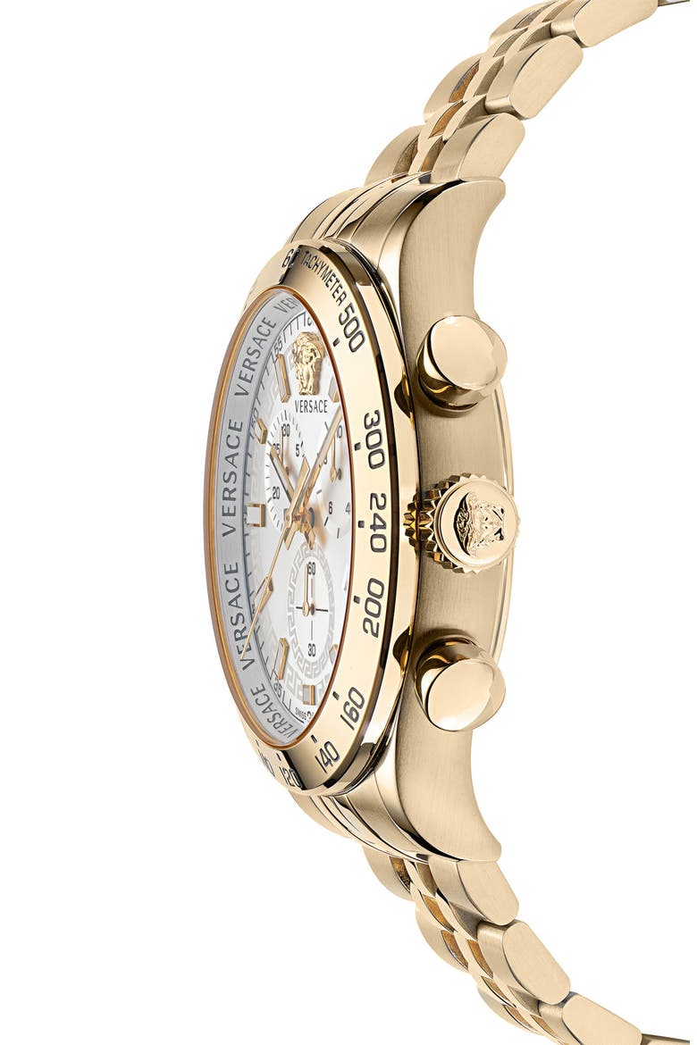 Hellenyium Chronograph Bracelet Watch, 44mm, Alternate, color, IP YELLOW GOLD