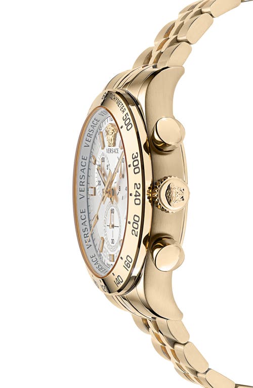Shop Versace Hellenyium Chronograph Bracelet Watch, 44mm In Ip Yellow Gold