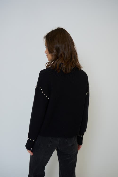 Central Park West Jay Studded Sweater Jacket In Black
