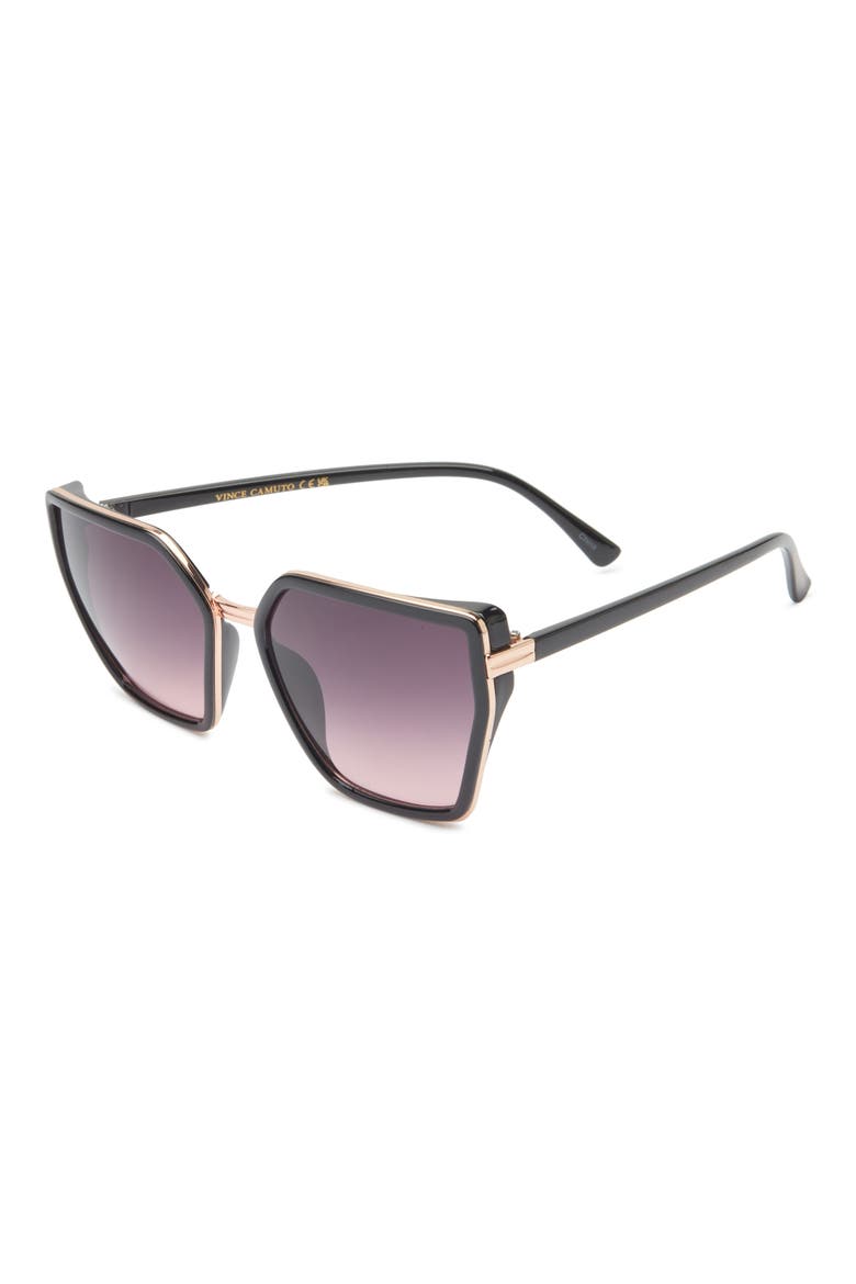 58mm Gradient Cat Eye Sunglasses, Alternate, color, BLACK