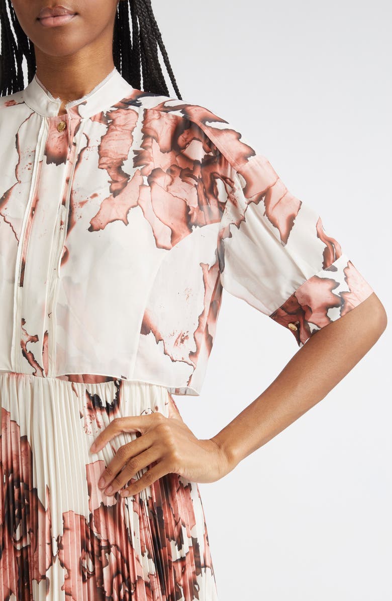 Jason Wu Collection Pleated Drop Waist Dress, Alternate, color, Calico/ Saddle