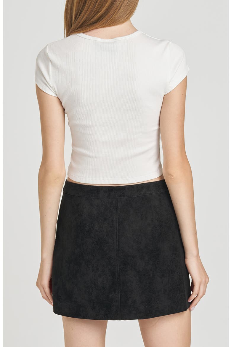 Freya Faux Suede Miniskirt, Alternate, color, BLACK