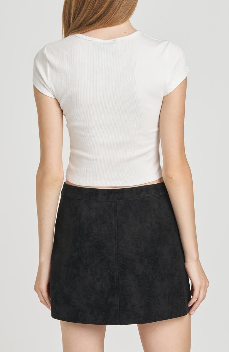 WAYF Freya Faux Suede Miniskirt, Alternate, color, Black