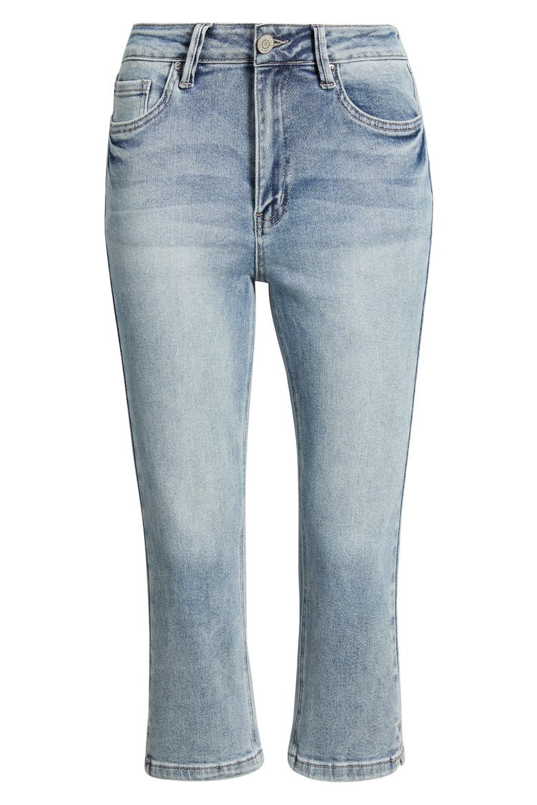 Side Slit High Waist Capri Jeans, Alternate, color, LIGHT BLUE