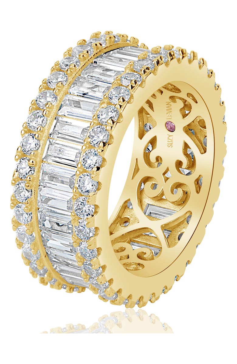 SUZY LEVIAN 14K Gold Vermeil CZ Eternity Band Ring, Alternate, color, Gold