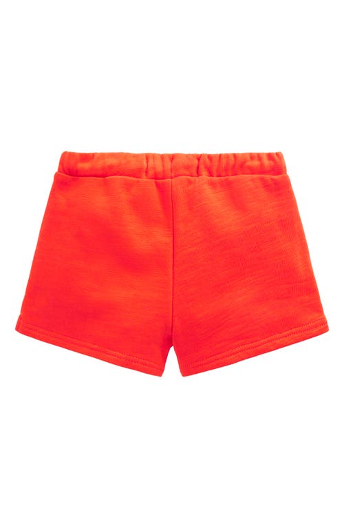 Mini Boden Kids' Pompom Trim Cotton Jersey Shorts In Firecracker Red