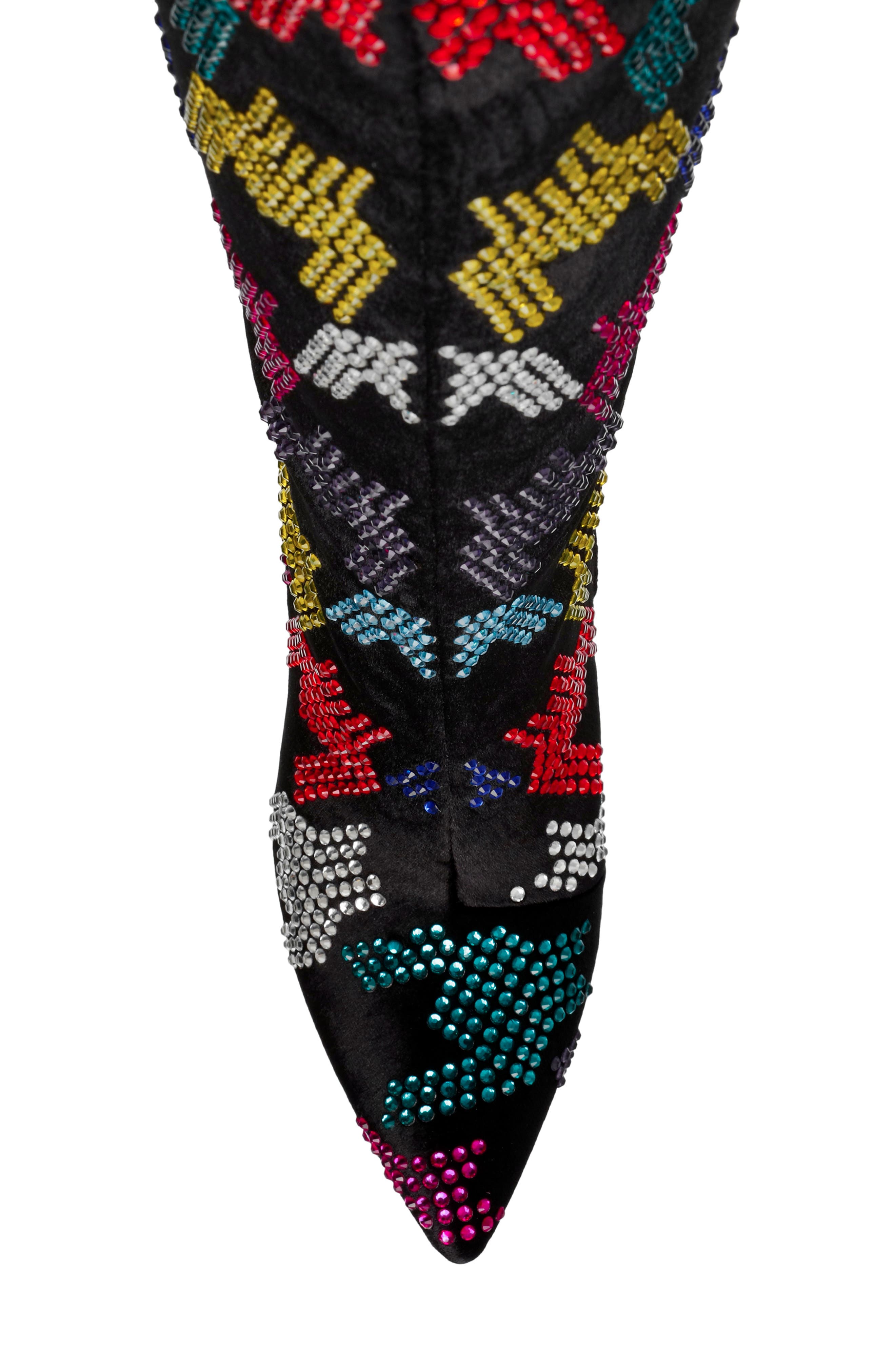 Naomy Pointed Toe Knee High Boot, Alternate, color, BLACK MULTI