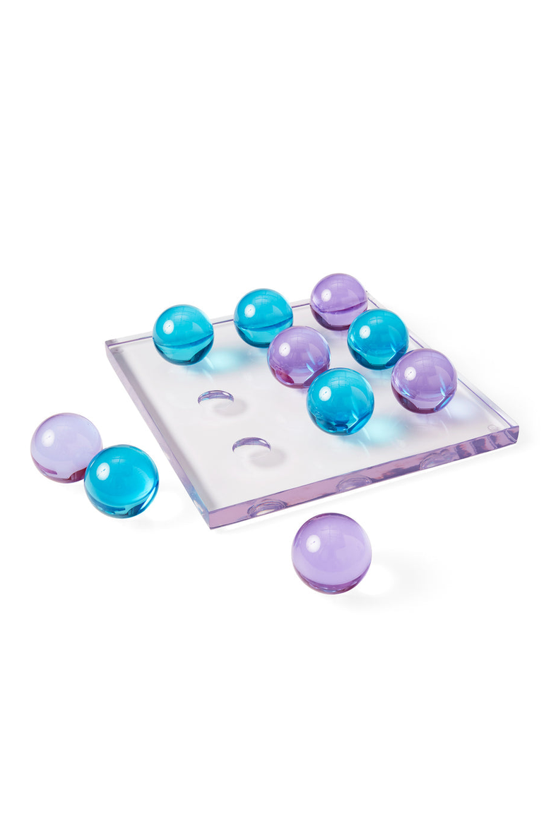 Acrylic Tic-Tac-Toe Set, Alternate, color, Turquoise / Purple