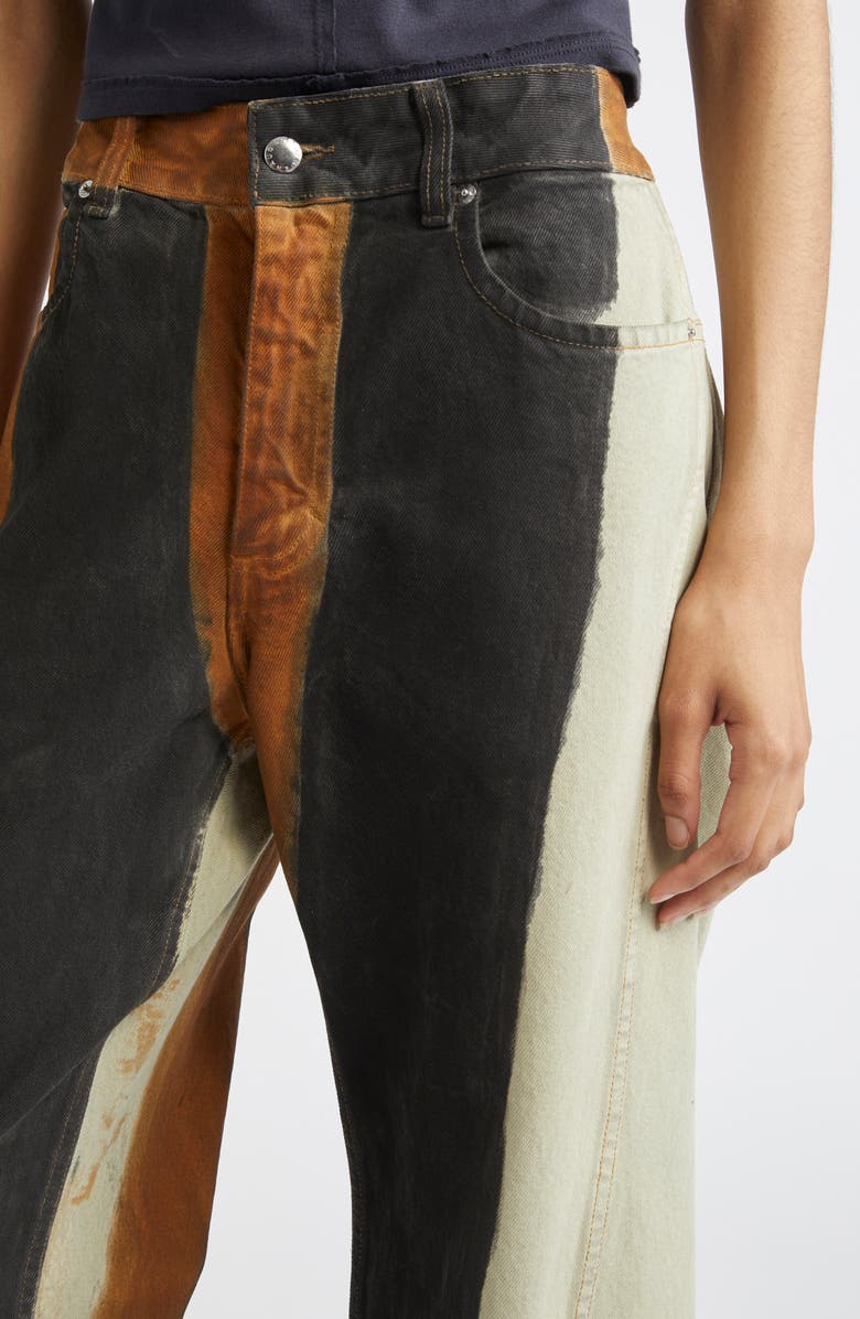 Eckhaus Latta Bend Colorblock Twisted Seam Jeans, Alternate, color,