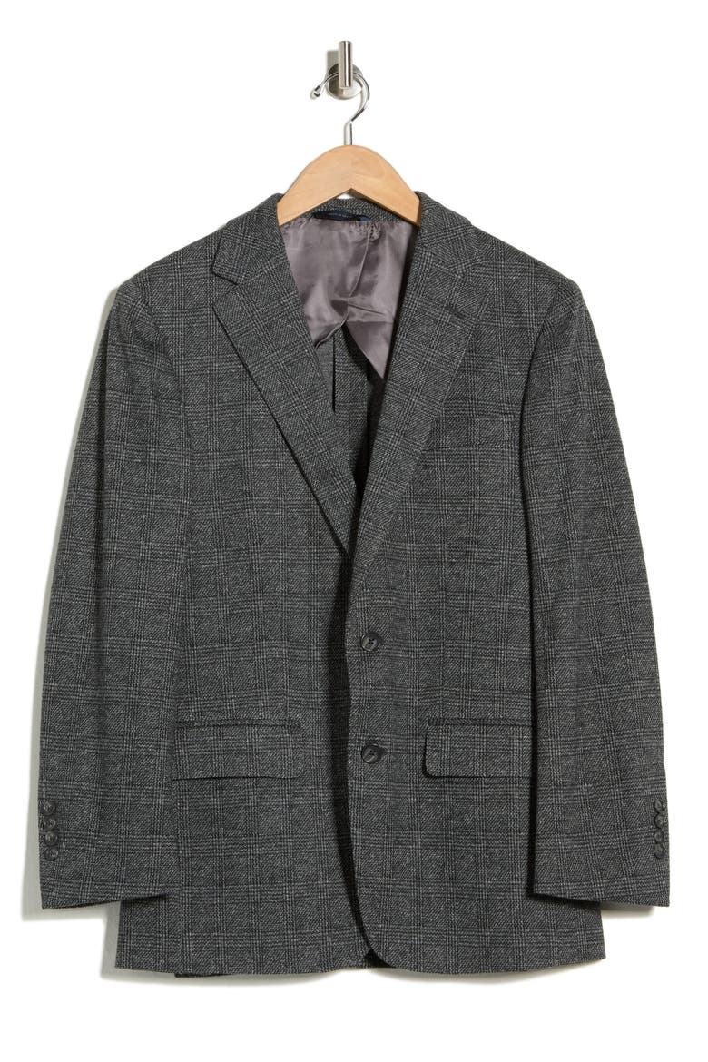 Plaid Cotton Blend Sport Coat, Alternate, color, GREYCHECK