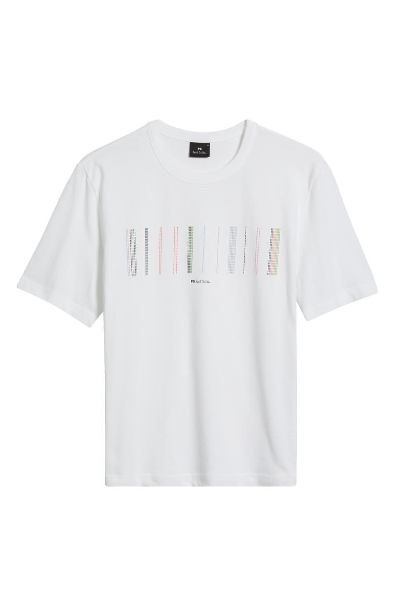 PS Paul Smith Casual Fit Stitch Stripe Organic Cotton Graphic T-Shirt, Alternate, color, White
