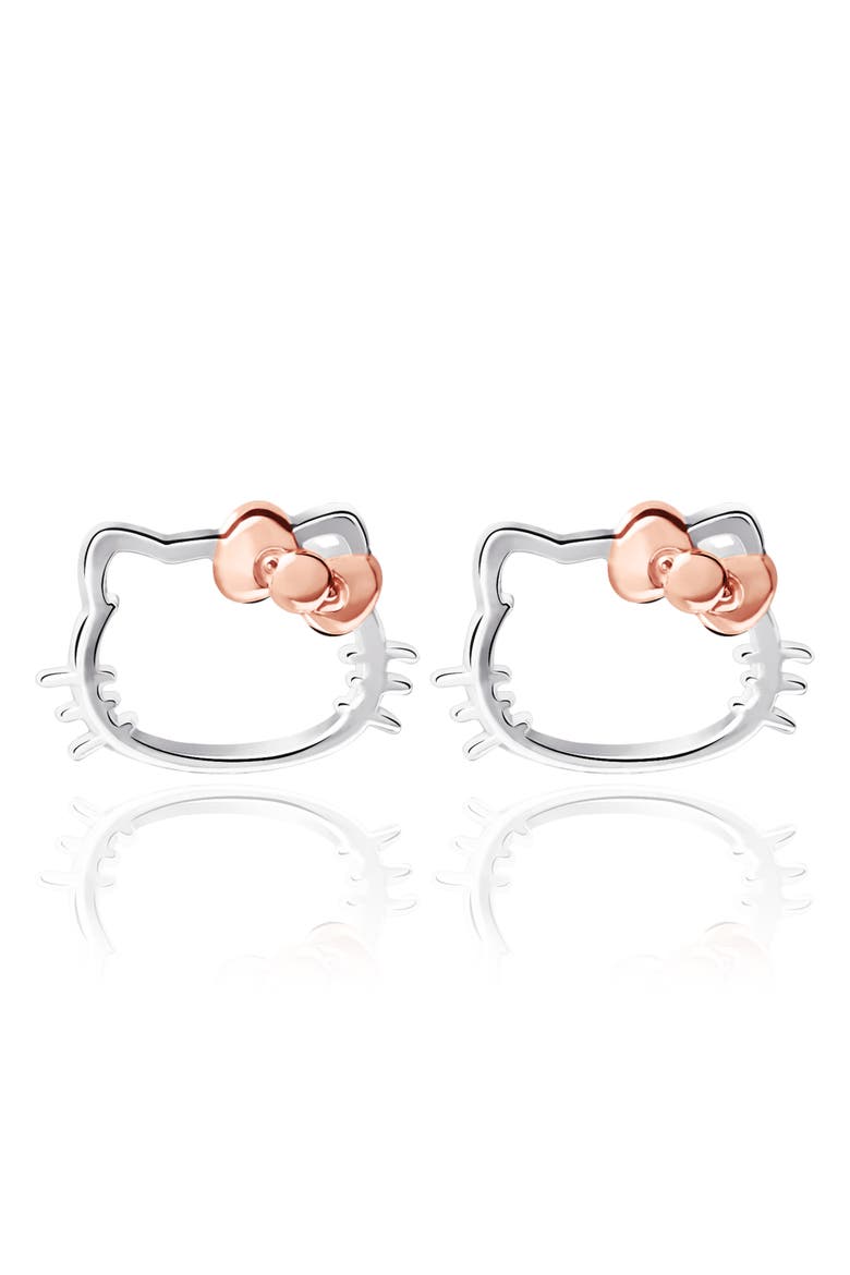 Sterling Silver Silhouette Stud Earrings, Main, color, Silver