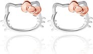 Hello Kitty Sterling Silver Silhouette Stud Earrings