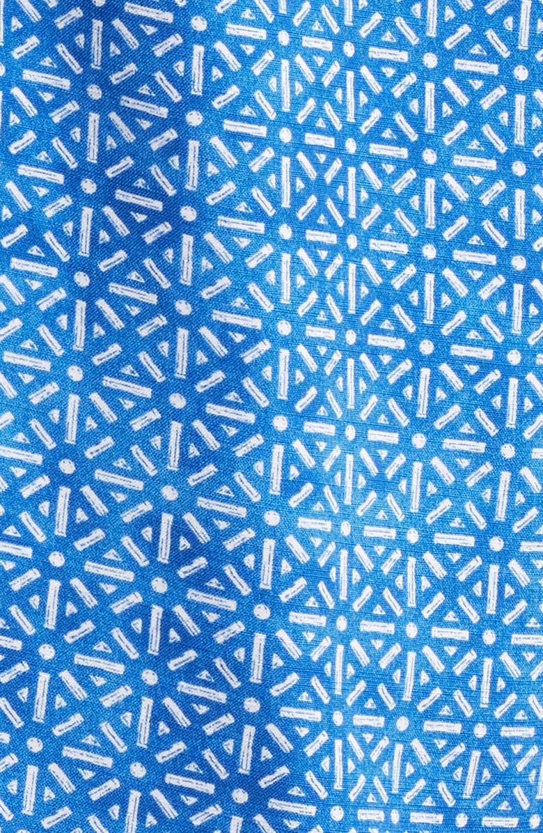 Tommy Bahama Veracruz Cay Rio Geo Short Sleeve Button-Up Shirt, Alternate, color, Blue Splash