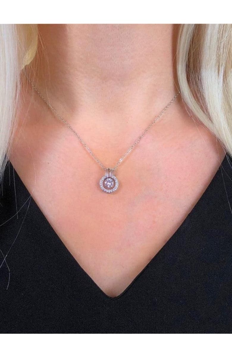 Hollywood Sensation Cubic Zirconia Necklace and Earring Set, Alternate, color, Silver