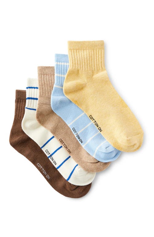 COTTON ON COTTON ON 5PK QUARTER CREW SOCK