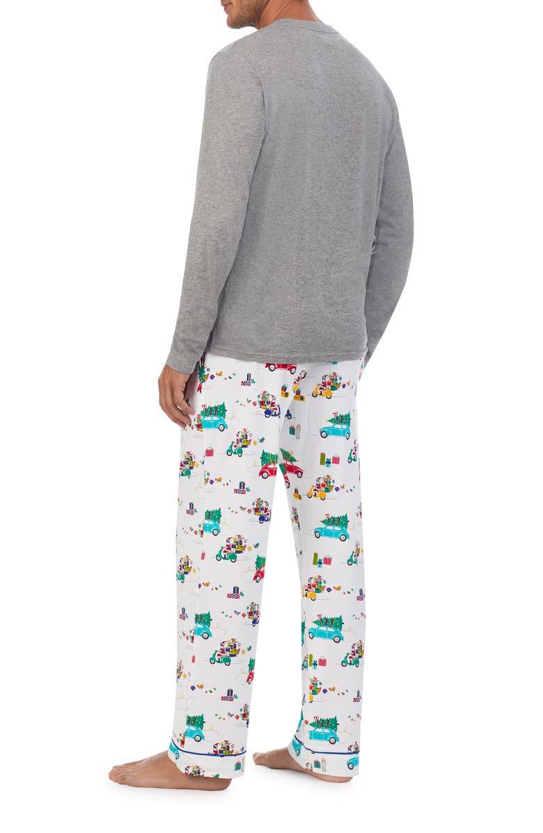 BedHead Pajamas Holiday Print Organic Cotton Henley Pajamas, Alternate, color, 