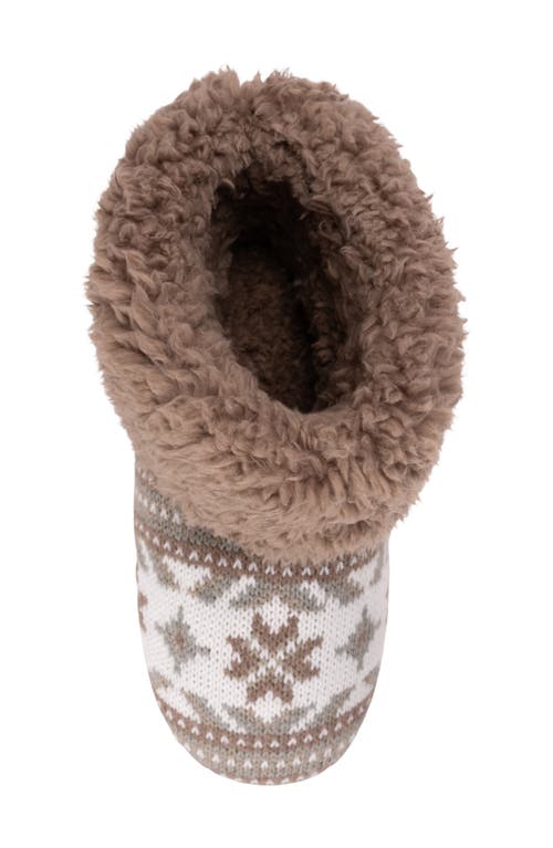 Muk Luks Melinda Faux Fur Indoor/outdoor Slipper Bootie In Gray