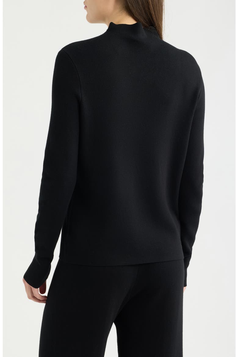 Mock Neck Long Sleeve Sweater, Alternate, color, BLACK