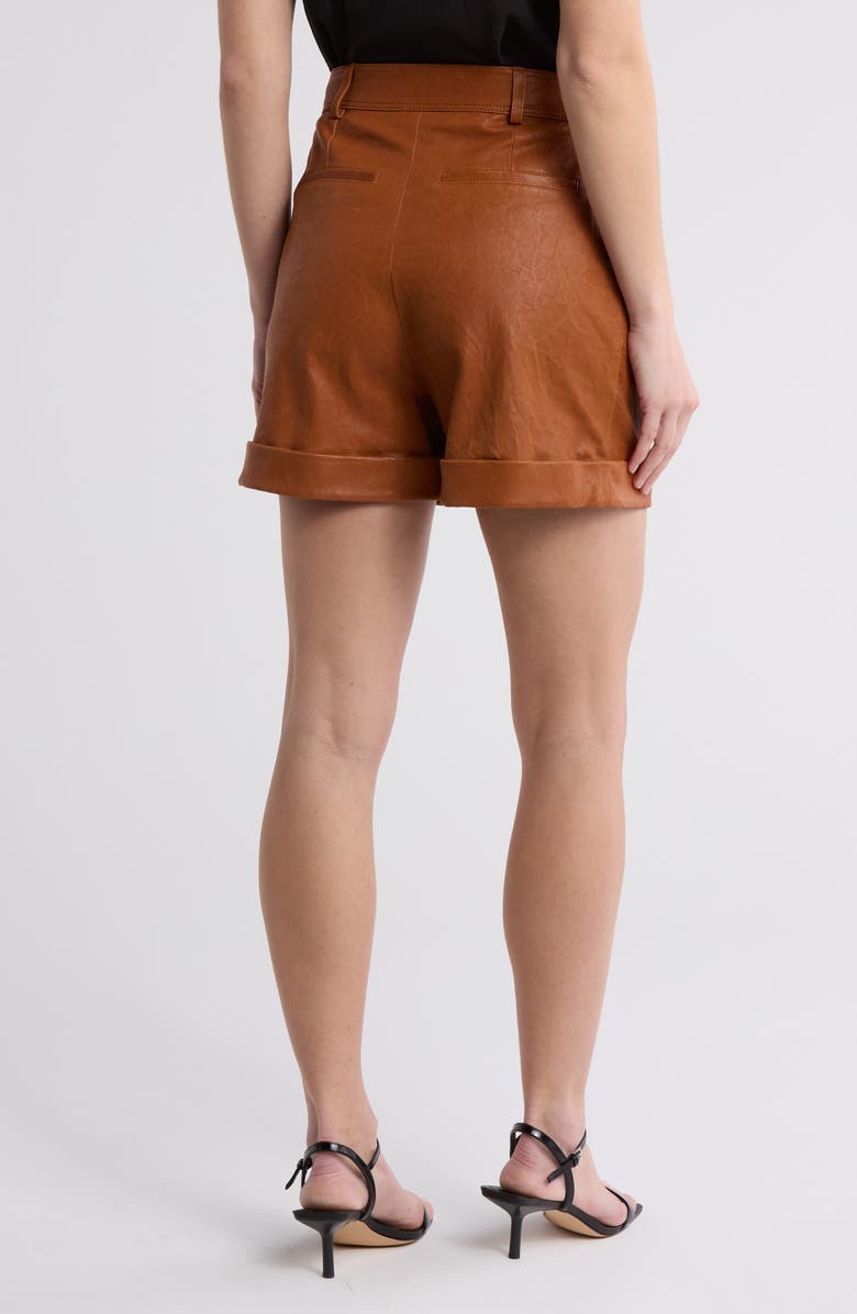 FRAME Wide Cuff Leather Shorts, Alternate, color,