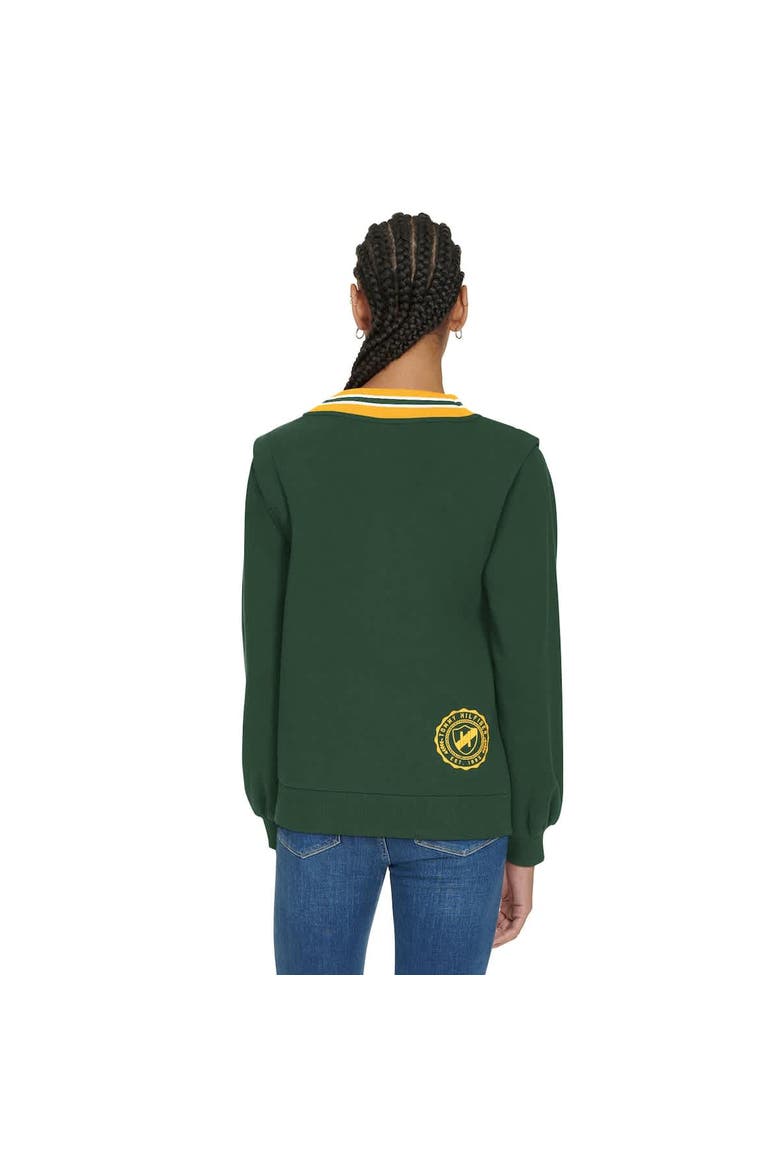 Women's Tommy Hilfiger Green Green Bay Packers Alice V-Neck Pullover Sweatshirt, Alternate, color, Green